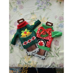 Christmas ugly sweater novelty wine bottle cozies doll